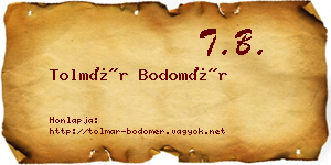 Tolmár Bodomér névjegykártya